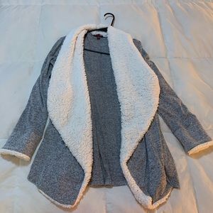 Fuzzy grey cardigan